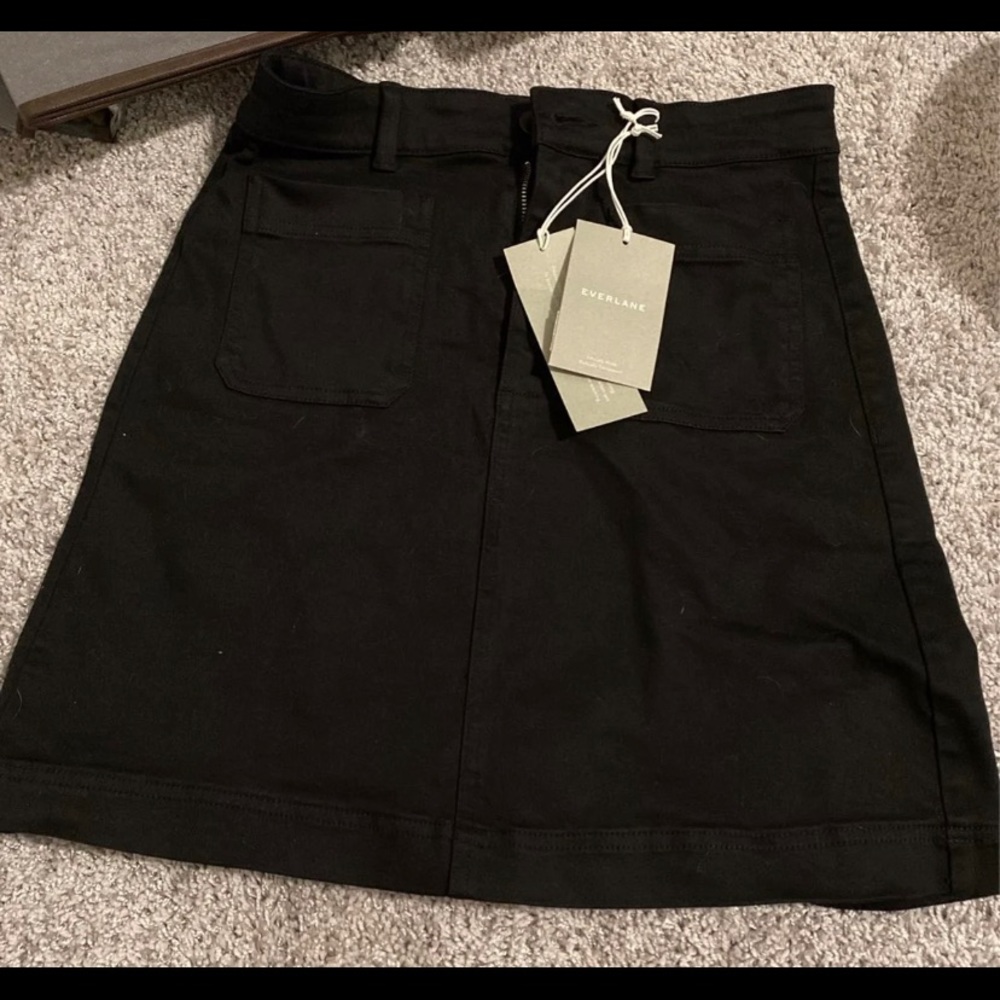 Ever lane black denim skirt